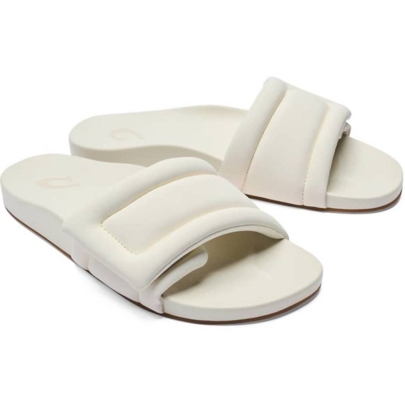 Olukai Sunbeam Slide Womens Off White Slip On Comfort Sandals Casual Size 10 New - Picture 1 of 14